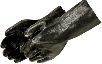 12″ Semi-Rough Black PVC Gloves 12 Pack